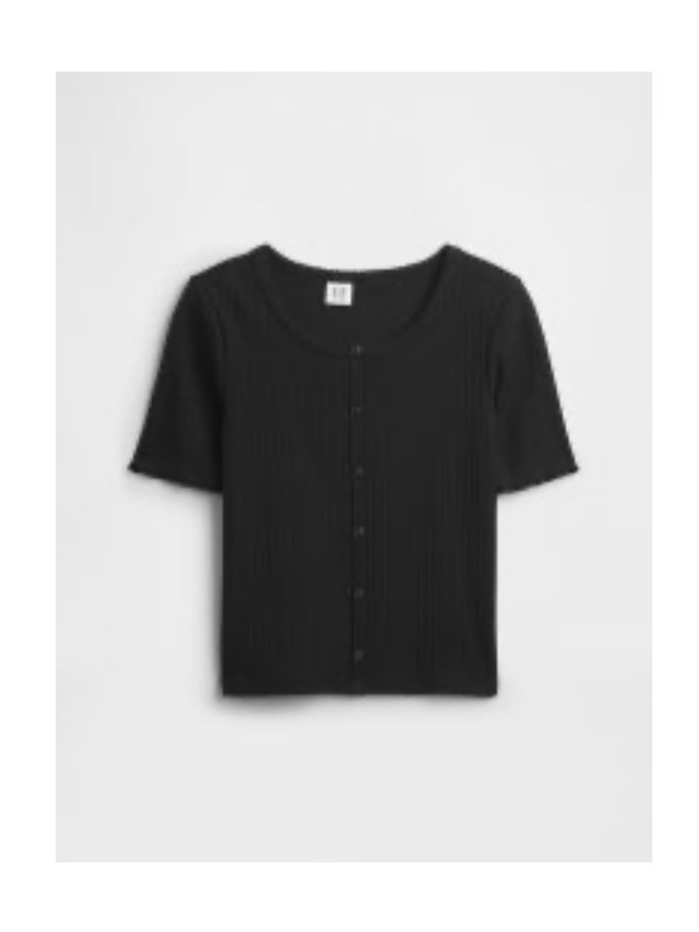 GAP Black Ribbed Button-Front Kids Shirt